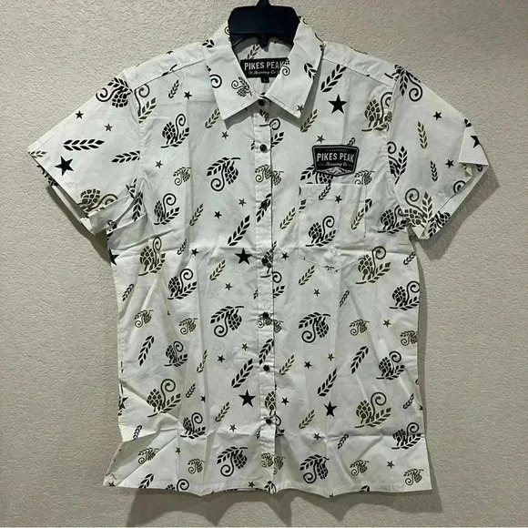 Pikes Peak Brewing Co Button Down Casual Shirt Men’s Size Large Beer “New” - Picture 1 of 12